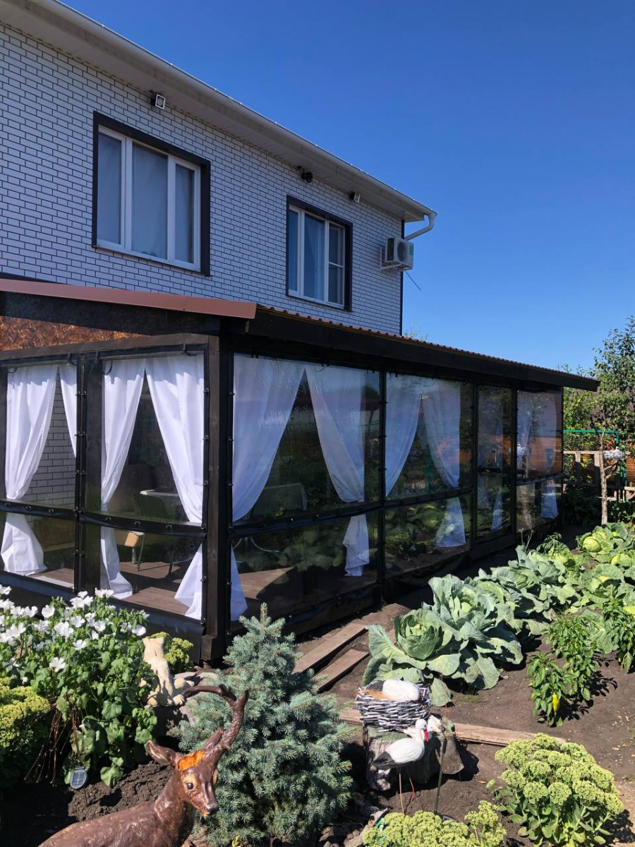 Мягкие окна из ПВХ 500МКР. (ОКАНТОВКА ПВХ), 1М2